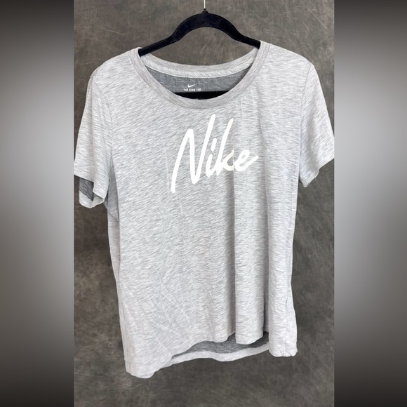 Nike Tops - Nike The Nike Tee Dri-FIT Script Logo T-Shirt / Heather Gray / Women’s XL